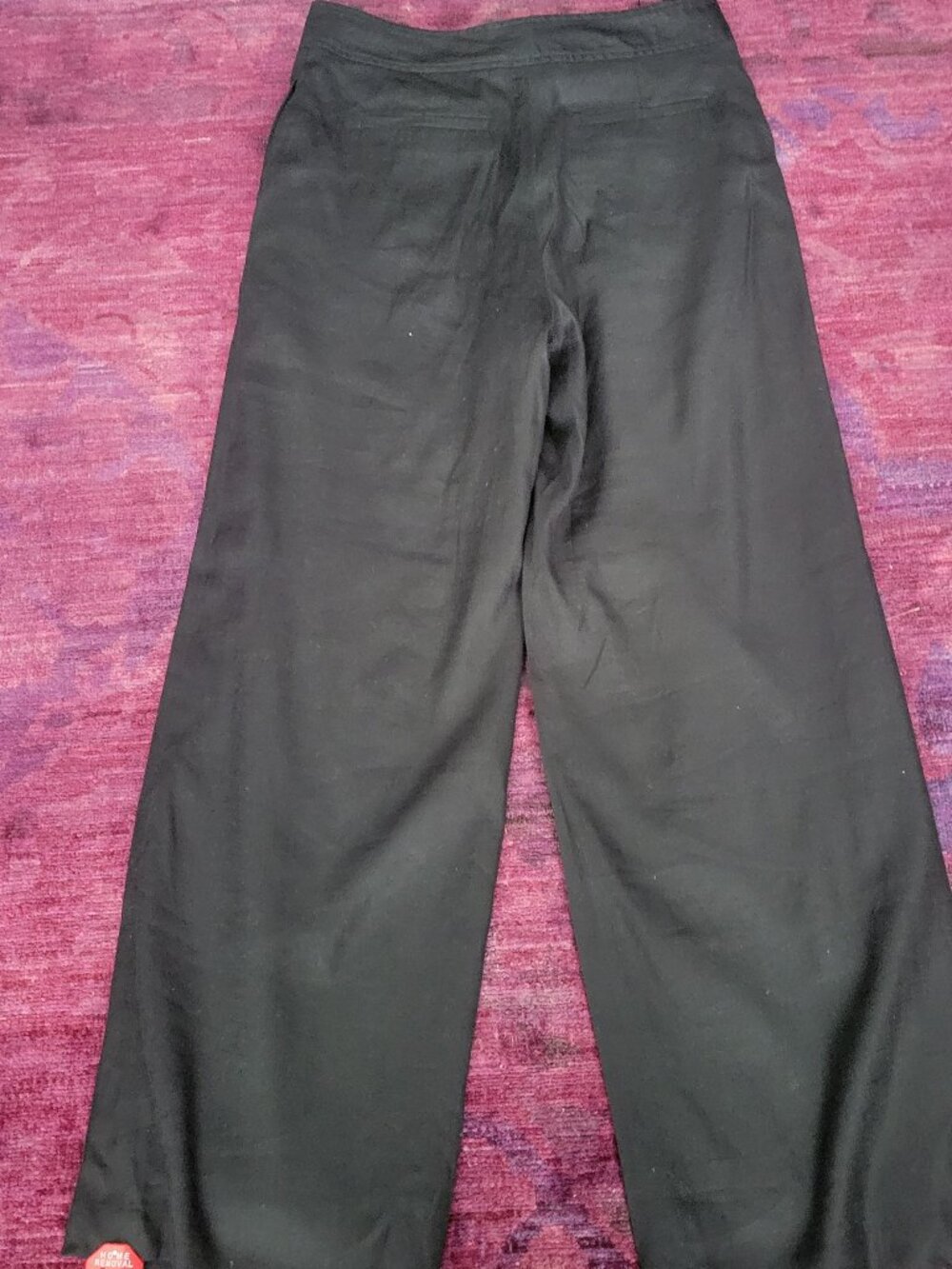 new Elie Tahari 100% Linen Wide-Leg Pants Black Women's Trousers Lined w/Pockets - Picture 4 of 13